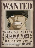 Poster One Piece Wanted Zoro Wano 38x52cm