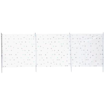 Neka Strand/camping windscherm - wit met driehoeken print - 300 x 120 cm
