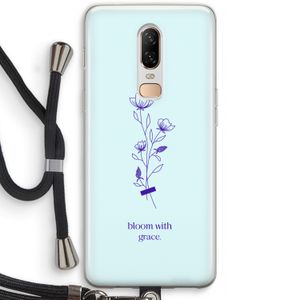 Bloom with grace: OnePlus 6 Transparant Hoesje met koord