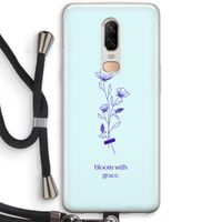 Bloom with grace: OnePlus 6 Transparant Hoesje met koord