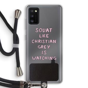 Christian Grey: Samsung Galaxy A41 Transparant Hoesje met koord