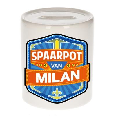 Kinder spaarpot met naam - Milan - keramiek - met dop - wit - Sparen - Spaargeld van Milan Kinder spaarpot met naam - Milan - keramiek - met dop - wit - Sparen - Spaargeld van Milan