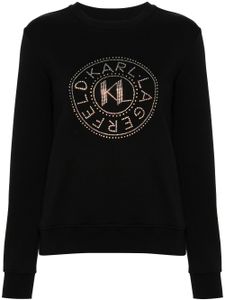 Karl Lagerfeld sweat à logo strassé - Noir