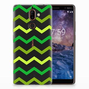 Nokia 7 Plus TPU bumper Zigzag Groen