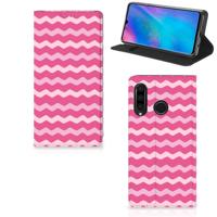 Huawei P30 Lite New Edition | Hoesje met Magneet | Waves Pink