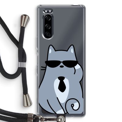 Cool cat: Sony Xperia 5 Transparant Hoesje met koord