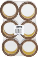Scotch geluidsarme verpakkingstape, ft 50 mm x 66 m, bruin, pak van 6 rollen