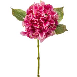 Kunstbloem Hortensia tak - Challenge - 47 cm - fuchsia - kunst zijdebloem - Hydrangea   -