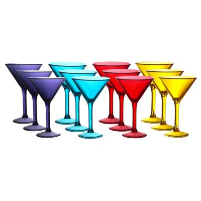 Home Deco Factory Cocktailglazen - 12x - kunststof - 24 cl - martini glas Home Deco Factory Cocktailglazen - 12x - kunststof - 24 cl - martini glas
