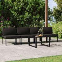 5-delige Loungeset met kussens aluminium antracietkleurig