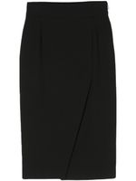 Moschino front-slit crepe midi skirt - Noir - thumbnail