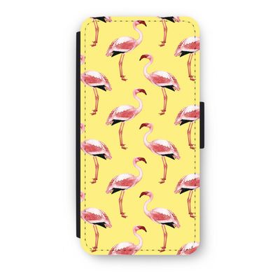 Flamingo's geel: iPhone SE 2020 Flip Hoesje