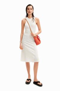 Midi-jurk geribde patch - WHITE - L