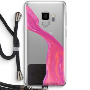Paarse stroom: Samsung Galaxy S9 Transparant Hoesje met koord