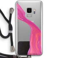Paarse stroom: Samsung Galaxy S9 Transparant Hoesje met koord