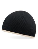 Beechfield CB44C Two-Tone Pull-On Beanie - Black/Stone - One Size - thumbnail