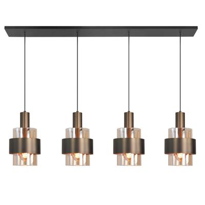 Highlight 4-lichts hanglampMarrone zwart met koper brons - H5683.01