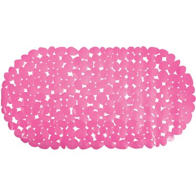 Douche/bad anti-slip mat badkamer - pvc - fuchsia roze - 39 x 99 cm - ovaal