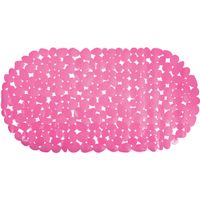 Douche/bad anti-slip mat badkamer - pvc - fuchsia roze - 39 x 99 cm - ovaal