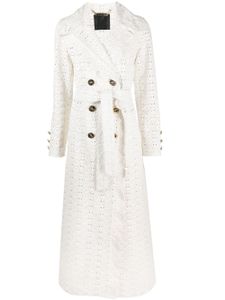 Philipp Plein trench Long Sangallo en cuir - Blanc