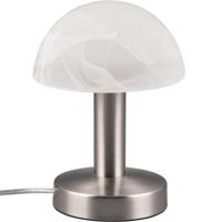 LED Tafellamp - Trion Nini - E14 Fitting - 1 lichtpunt - Mat Nikkel - Metaal - Wit Geborsteld Glas - thumbnail