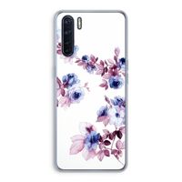 Waterverf bloemen: Oppo A91 Transparant Hoesje