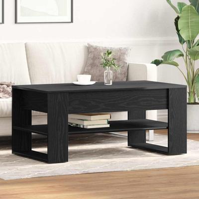 Salontafel Zwart eiken 102 x 55 x 45 cm Bewerkt hout