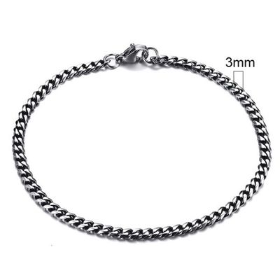 Stalen heren armband LGT JWLS Gourmet schakel Vintage 3mm-18cm