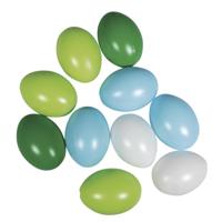 Paaseieren - 10x - pastel - kunststof - 6 cm - paasversiering - paasdecoratie - pasen