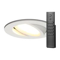 16x LED inbouwspots Rome - Wit - 6 Watt 500 lumen - Kantelbaar - Dimbaar - 2700K warm wit - IP44 Waterdicht - Inclusief afstandsbediening - Geringe inbouwdiepte