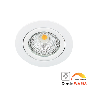 Bella LED spot kantelbaar 7Watt rond WIT IP65 dimbaar - dim to warm