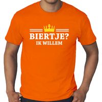 Grote maten biertje ik willem t-shirt oranje voor heren - Koningsdag shirts 4XL  - - thumbnail