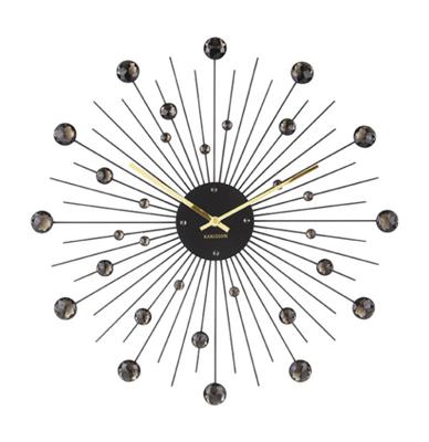 Karlsson Wand Klok Sunburst Groot 50cm - Zwart