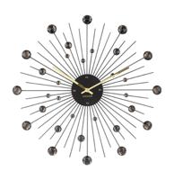Karlsson Wand Klok Sunburst Groot 50cm - Zwart