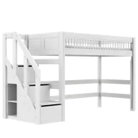 Lifetime hoogslaper 152cm breeze met trapkast wit