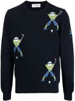 Pringle of Scotland pull Geometric George Golf en maille fine - Bleu