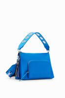 Kleine schoudertas met half logo - BLUE - U
