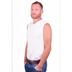 Alan Red Sleeveless Shirt Occident White (Two pack)