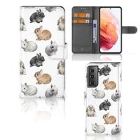 Telefoonhoesje | Met pasjeshouder | voor Samsung Galaxy S21 Konijntjes