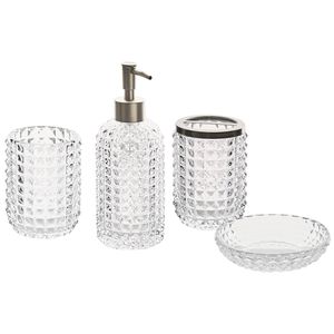 Beliani TAPIA - Badkameraccessoire set-Transparant-Glas