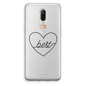 Best heart black: OnePlus 6 Transparant Hoesje