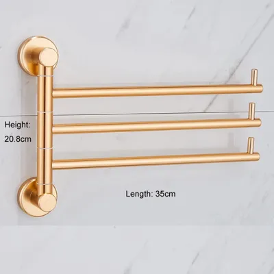 Vouwbaar Handdoekrek | 35-40 cm | Aluminiumlegering | Goud of Messing