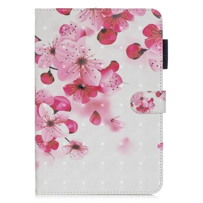 3D Horizontal Flip Leather Case with Holder & Card Slots For Galaxy Tab A 8 (2019)(Red Flower)