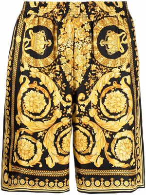 Versace short en soie à imprimé baroque - Noir