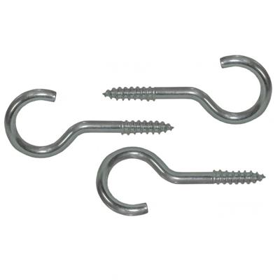 Schroefhaken - verzinkt metaal - 30 mm - 20x stuks - ophang haken