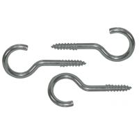 Schroefhaken - verzinkt metaal - 30 mm - 20x stuks - ophang haken