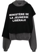 Liberal Youth Ministry hoodie superposé à slogan imprimé - Noir