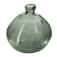 Atmosphera bloemenvaas Organische bol fles vorm - groen transparant - glas - H22 x D21 cm - thumbnail