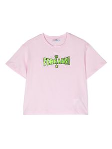 Chiara Ferragni Kids t-shirt en coton à logo brodé - Rose