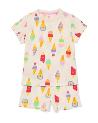 HEMA Kindershortama Stretch Katoen Ijsjes Gebroken Wit (gebroken wit)